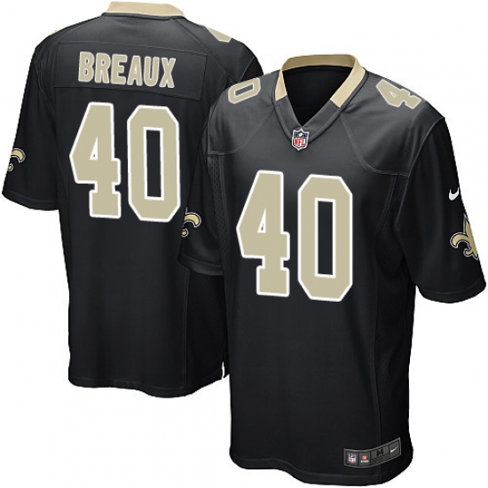 Men's Nike New Orleans Saints #40 Delvin Breaux Game Black Team Color NFL Jersey - Ujersey