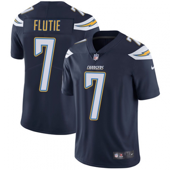 Youth Nike Los Angeles Chargers #7 Doug Flutie Navy Blue Team Color Vapor Untouchable Limited Player NFL Jersey - Ujersey