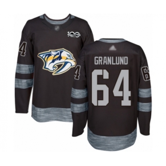 Men's Nashville Predators #64 Mikael Granlund Authentic Black 1917-2017 100th Anniversary Hockey Jersey