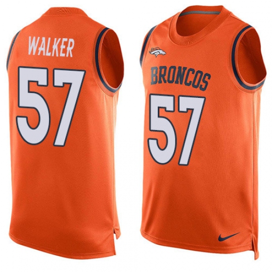 Men's Nike Denver Broncos #57 Demarcus Walker Limited Orange Player Name & Number Tank Top NFL Jersey - Ujersey