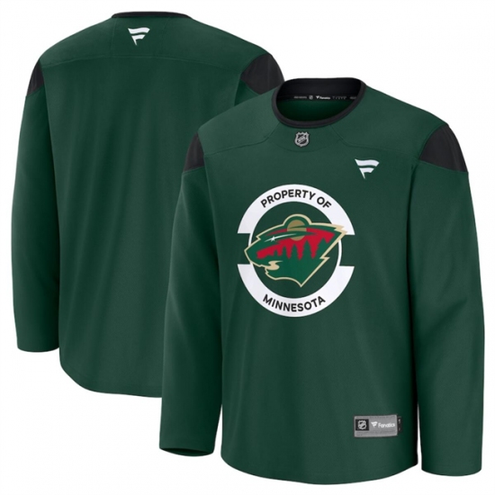 Men's Minnesota Wild Green 2024-25 Team Practice Stitched Hockey Jersey - Ujersey