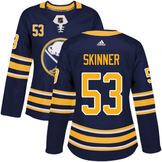 Women's Adidas Buffalo Sabres #53 Jeff Skinner Navy Blue Home Authentic Stitched NHL Jersey - Ujersey