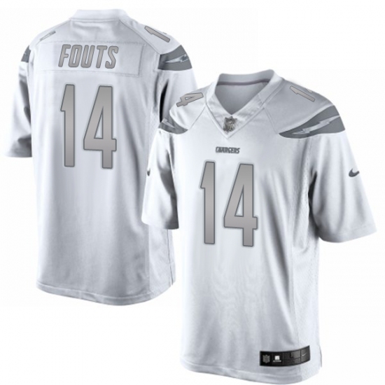 Men's Nike Los Angeles Chargers #14 Dan Fouts Limited White Platinum NFL Jersey - Ujersey
