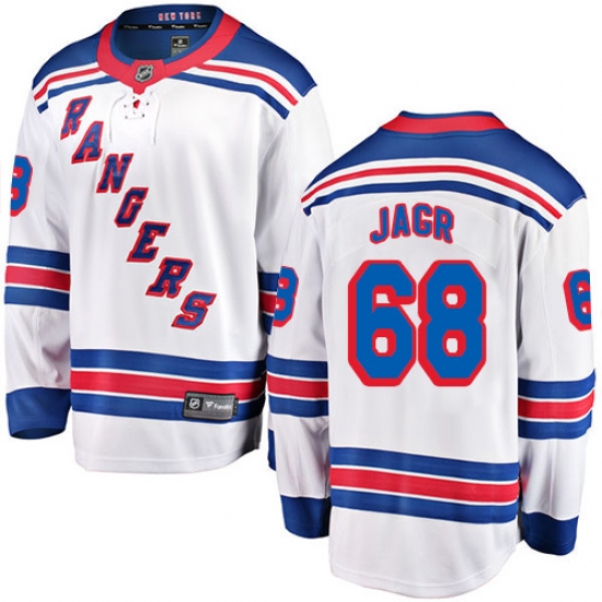 Men's New York Rangers #68 Jaromir Jagr Fanatics Branded White Away Breakaway NHL Jersey - Ujersey