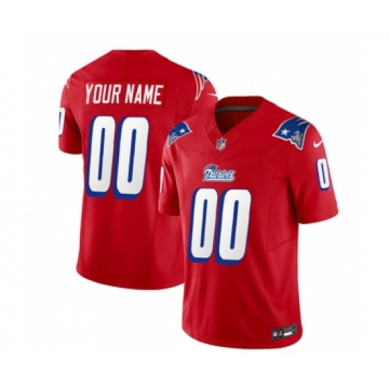 Men's Nike New England Patriots Active Player Custom Red 2023 F.U.S.E. Throwback Limited Football Stitched Jersey