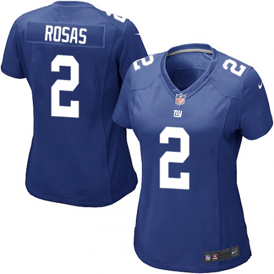 Women's Nike New York Giants #2 Aldrick Rosas Game Royal Blue Team Color NFL Jersey - Ujersey