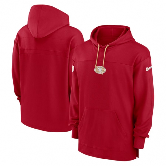 Men's San Francisco 49ers Scarlet Performance Pullover Hoodie - Ujersey NHL