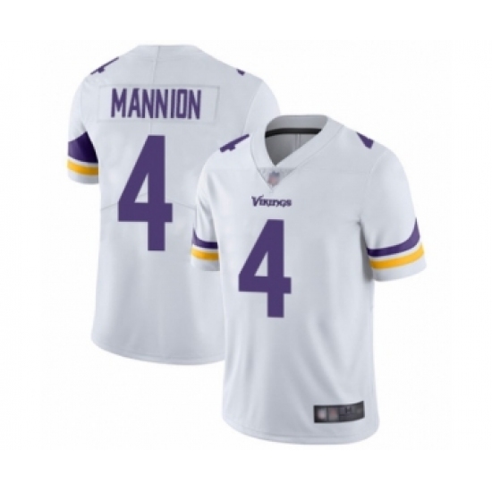 Men's Minnesota Vikings #4 Sean Mannion White Vapor Untouchable Limited Player Football Jersey - Ujersey