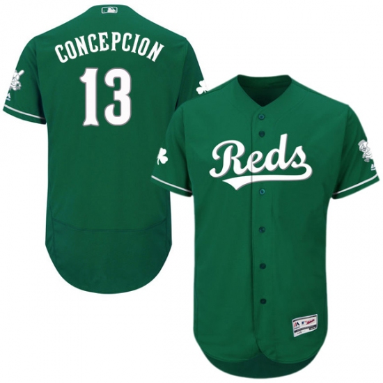 Men's Majestic Cincinnati Reds #13 Dave Concepcion Green Celtic Flexbase Authentic Collection MLB Jersey - Ujersey