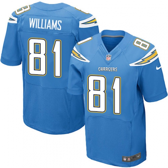 Men's Nike Los Angeles Chargers #81 Mike Williams Elite Electric Blue Alternate NFL Jersey - Ujersey