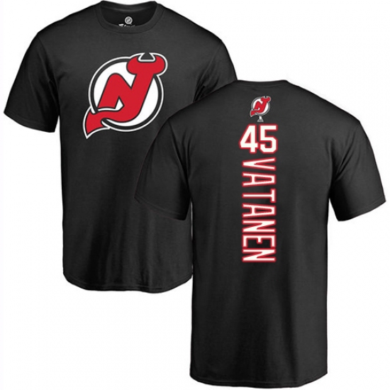 NHL Adidas New Jersey Devils #45 Sami Vatanen Black Backer T-Shirt - Ujersey