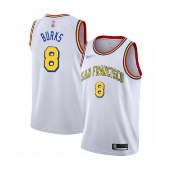 Youth Golden State Warriors #8 Alec Burks Swingman White Hardwood Classics Basketball Jersey - San Francisco Classic Edition - Ujersey
