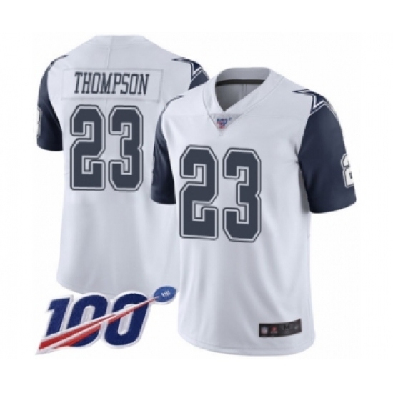 Men's Dallas Cowboys #23 Darian Thompson Limited White Rush Vapor Untouchable 100th Season Football Jersey - Ujersey