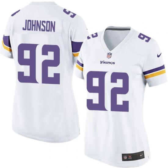 Women's Nike Minnesota Vikings #92 Tom Johnson Elite White NFL Jersey - Ujersey