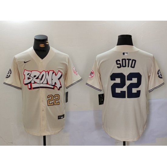 Men's New York Yankees #22 Juan Soto Cream Limited Stitched Baseball Jerseys - Ujersey
