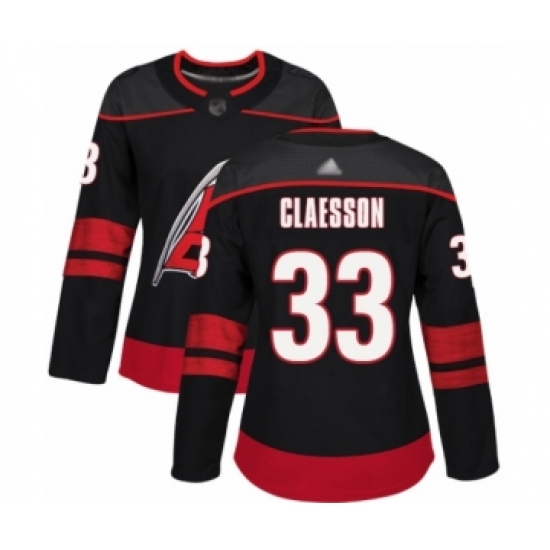 Women's Carolina Hurricanes #33 Fredrik Claesson Authentic Black Alternate Hockey Jersey - Ujersey