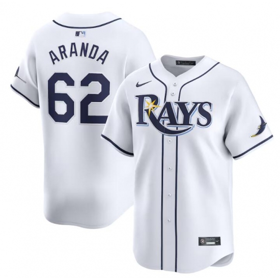Men's Tampa Bay Rays #62 Jonathan Aranda White Home Limited Stitched Baseball Jersey - Ujersey