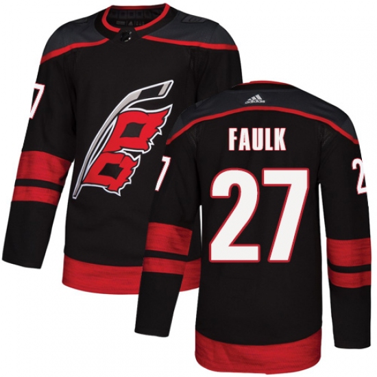 Men's Adidas Carolina Hurricanes #27 Justin Faulk Premier Black Alternate NHL Jersey - Ujersey