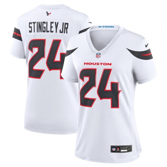 Women's Houston Texans #24 Derek Stingley Jr. White 2024 Stitched Jersey - Ujersey