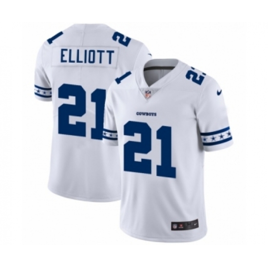 Men's Dallas Cowboys #21 Ezekiel Elliott White Team Logo Cool Edition Jersey - Ujersey