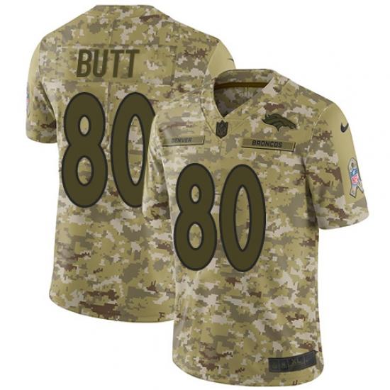Youth Nike Denver Broncos #80 Jake Butt Limited Camo 2018 Salute to Service NFL Jersey - Ujersey