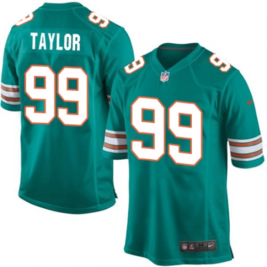 Men's Nike Miami Dolphins #99 Jason Taylor Game Aqua Green Alternate NFL Jersey - Ujersey