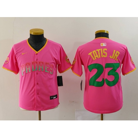 Youth San Diego Padres #23 Fernando Tatis Jr Pink Fashion Baseball Jersey - Ujersey