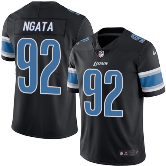 Men's Nike Detroit Lions #92 Haloti Ngata Limited Black Rush Vapor Untouchable NFL Jersey - Ujersey