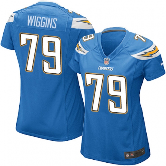 Women's Nike Los Angeles Chargers #79 Kenny Wiggins Game Electric Blue Alternate NFL Jersey - Ujersey