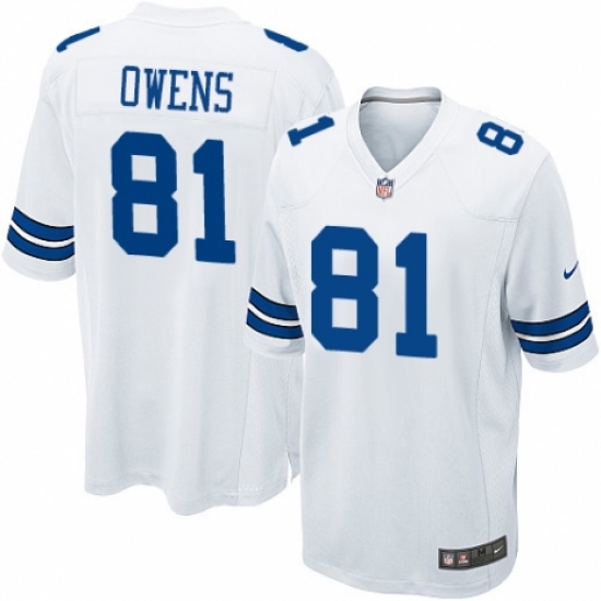 Men's Nike Dallas Cowboys #81 Terrell Owens Game White NFL Jersey - Ujersey