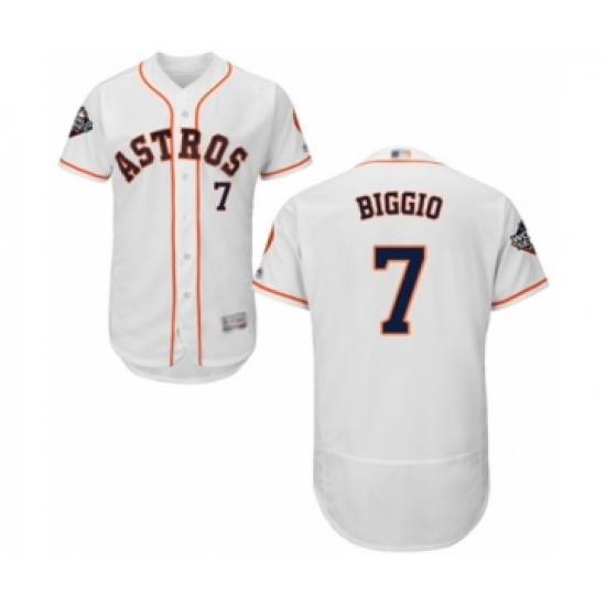 Men's Houston Astros #7 Craig Biggio White Home Flex Base Authentic Collection 2019 World Series Bound Baseball Jersey - Ujersey