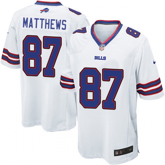 Men's Nike Buffalo Bills #87 Jordan Matthews Game White NFL Jersey - Ujersey