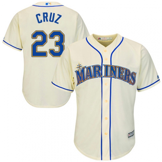 Men's Majestic Seattle Mariners #23 Nelson Cruz Replica Cream Alternate Cool Base MLB Jersey - Ujersey
