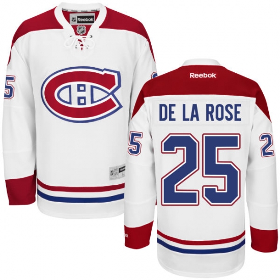 Men's Reebok Montreal Canadiens #25 Jacob de la Rose Authentic White Away NHL Jersey - Ujersey