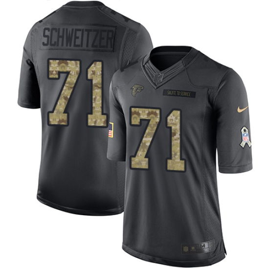 Youth Nike Atlanta Falcons #71 Wes Schweitzer Limited Black 2016 Salute to Service NFL Jersey - Ujersey