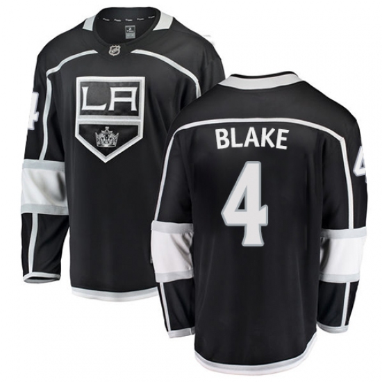 Youth Los Angeles Kings #4 Rob Blake Authentic Black Home Fanatics Branded Breakaway NHL Jersey - Ujersey