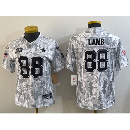 Women's Dallas Cowboys #88 CeeDee Lamb 2024 FUSE Arctic Camo Salute to Service Limited Stitched Jersey - Ujersey