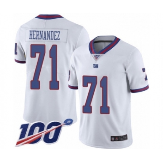 Men's New York Giants #71 Will Hernandez Limited White Rush Vapor Untouchable 100th Season Football Jersey - Ujersey