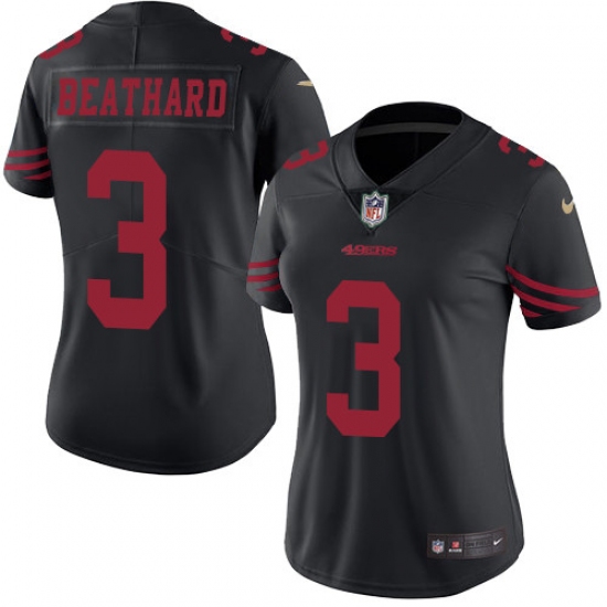 Women's Nike San Francisco 49ers #3 C. J. Beathard Limited Black Rush Vapor Untouchable NFL Jersey - Ujersey