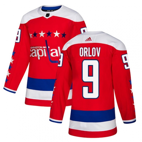 Men's Adidas Washington Capitals #9 Dmitry Orlov Authentic Red Alternate NHL Jersey - Ujersey