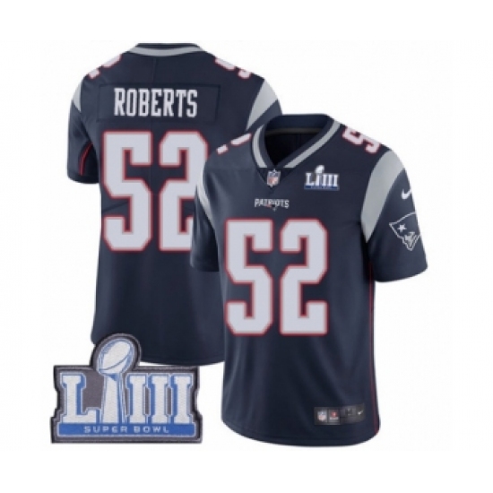 Youth Nike New England Patriots #52 Elandon Roberts Navy Blue Team Color Vapor Untouchable Limited Player Super Bowl LIII Bound NFL Jersey - Ujersey