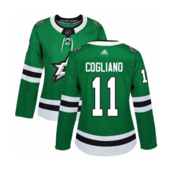 Women's Dallas Stars #11 Andrew Cogliano Authentic Green Home Hockey Jersey - Ujersey