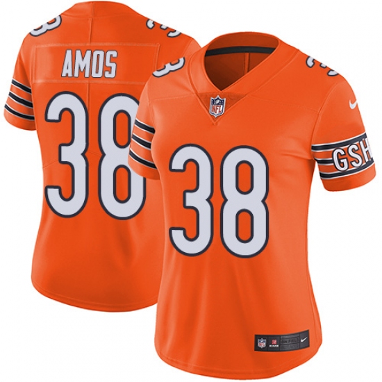 Women's Nike Chicago Bears #38 Adrian Amos Limited Orange Rush Vapor Untouchable NFL Jersey - Ujersey