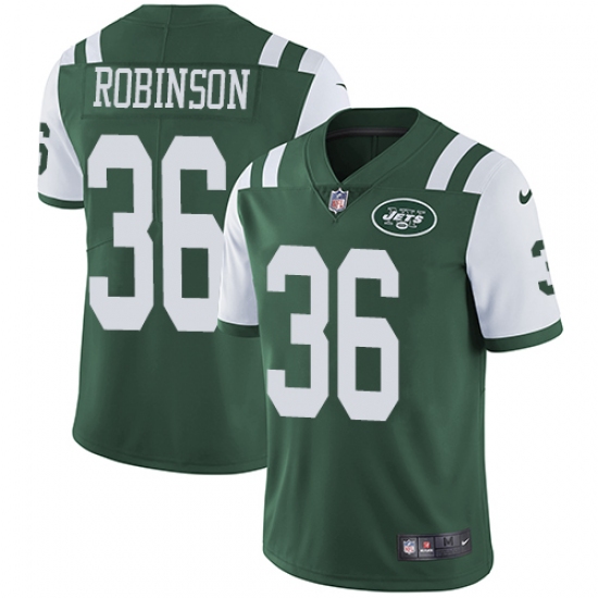 Youth Nike New York Jets #36 Rashard Robinson Green Team Color Vapor Untouchable Limited Player NFL Jersey - Ujersey