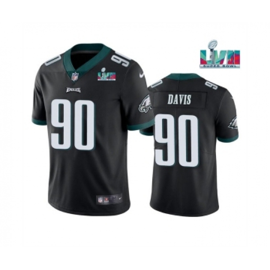 Men's Nike Philadelphia Eagles #90 Jordan Davis Black Super Bowl LVII Vapor Untouchable Limited Stitched Jersey - Ujersey