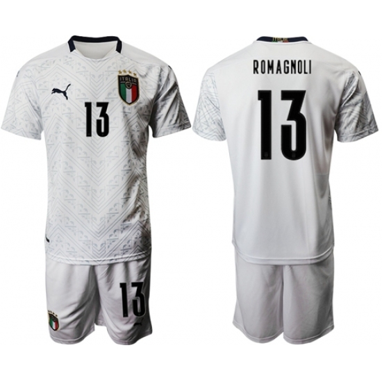 Italy #13 Romagnoli Away Soccer Country Jersey