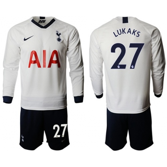Tottenham Hotspur #27 Lukaks Home Long Sleeves Soccer Club Jersey