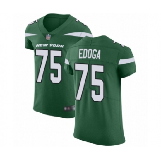 Men's New York Jets #75 Chuma Edoga Green Team Color Vapor Untouchable Elite Player Football Jersey - Ujersey