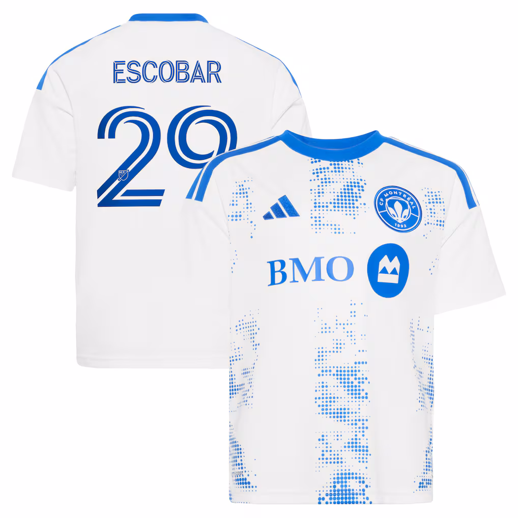 Youth CF Montreal Franco Escobar adidas White 2026 The Procure Jersey Replica Jersey - Ujersey NHL