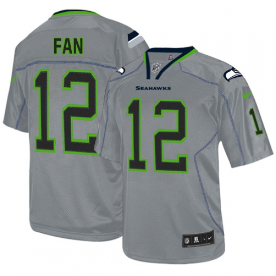 Men's Nike Seattle Seahawks 12th Fan Elite Lights Out Grey NFL Jersey - Ujersey